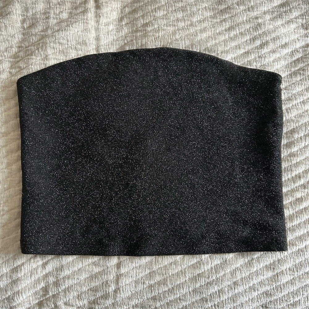 Shimmering Black Tube Top